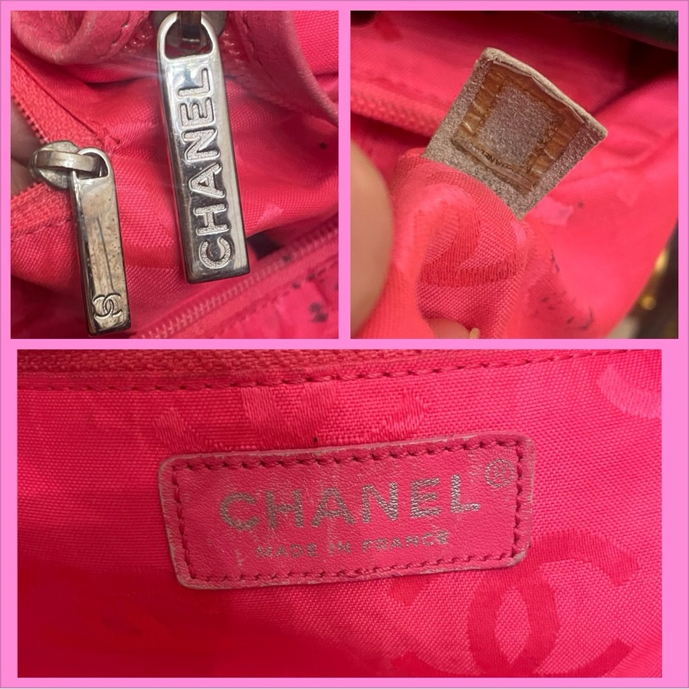 ❤️TRADED❤️Chanel Black cambon shopper tote pink silver dyed painted - Picture 9 of 13